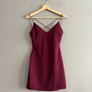 Windsor Women Open Back Sweetheart Neckline Sexy Mini Bodycon Dress Burgundy S